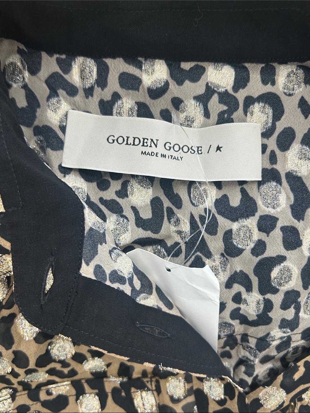 Golden Goose Leopard Print Luxury Shirt Dress Size Medium EUC - Picture 8 of 10